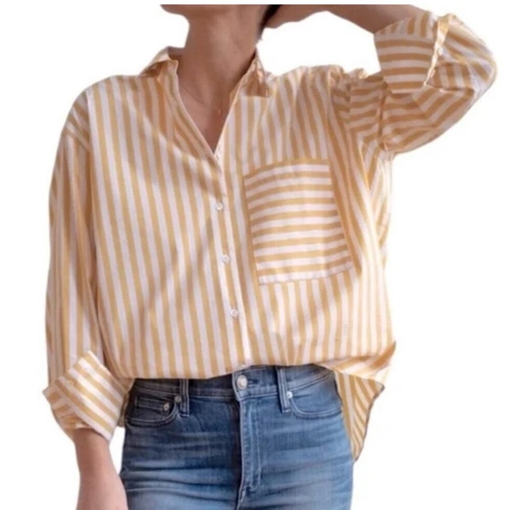 AYR Yellow Striped Button Down Shirt